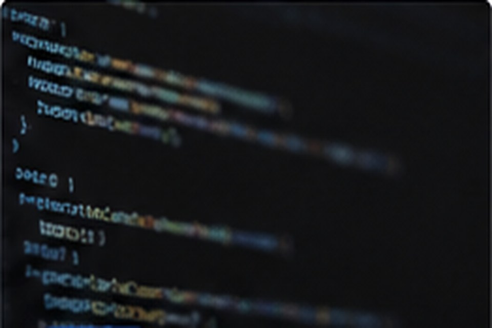Software source code on a screen